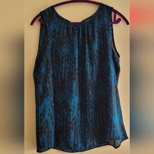 Blue and Black Whispy Striped Blouse